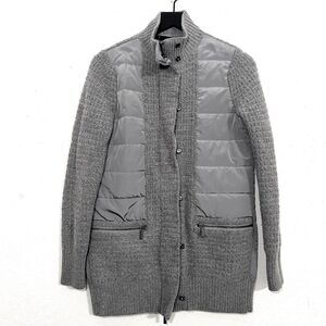 Armani Exchange Womens Wool Quilted Sweater Jacket Size XS Grey